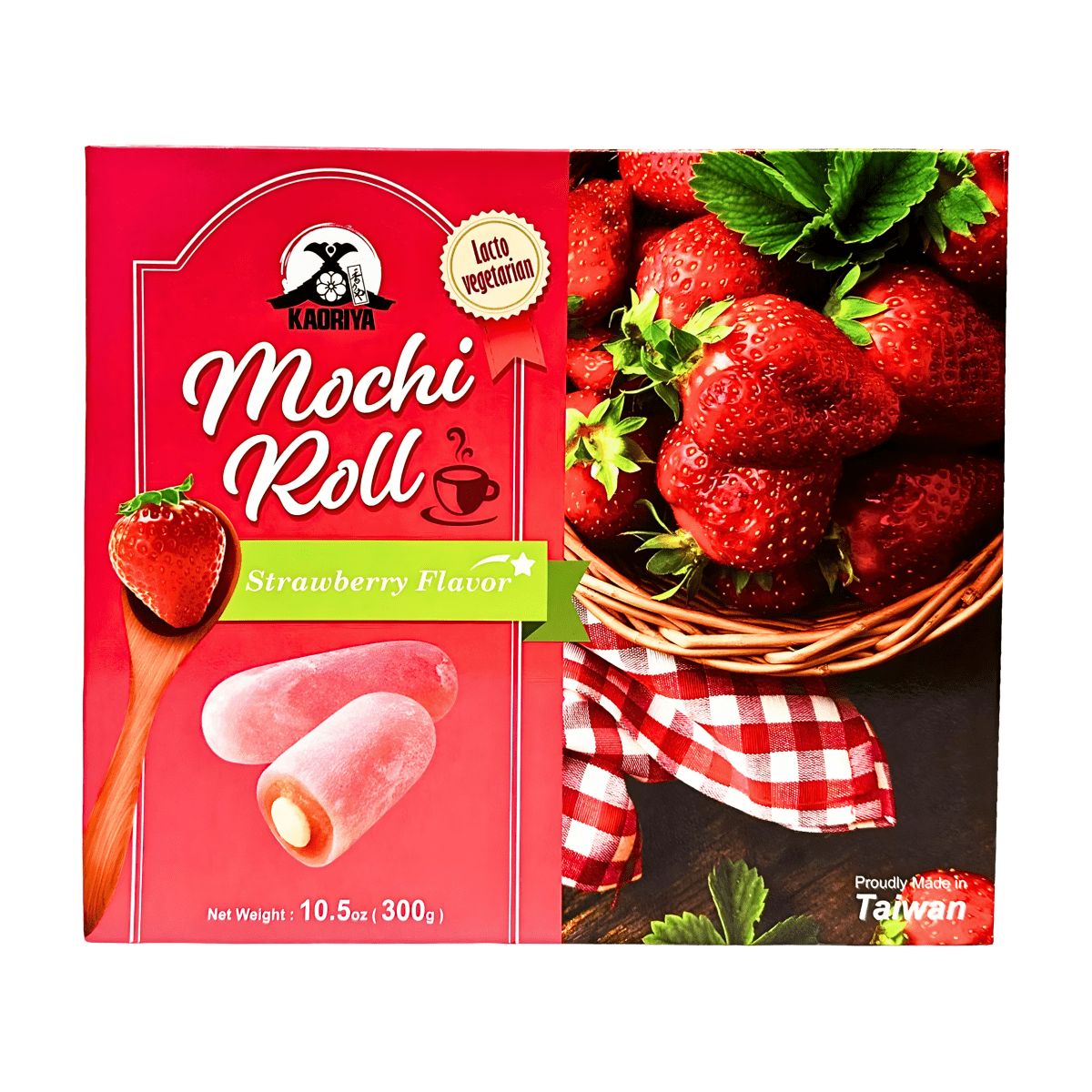 [KAORIYA] Mochi Roll Strawberry - 10.5oz - A&E Foodstore
