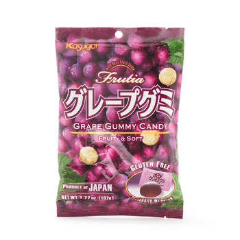 Kasugai Frutia Grape Gummy Candy 107g - A&E Foodstore