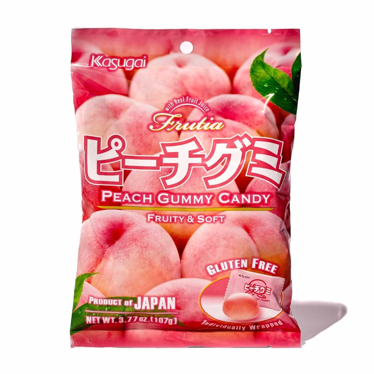Kasugai Frutia Peach Gummy Candy 107g - A&E Foodstore