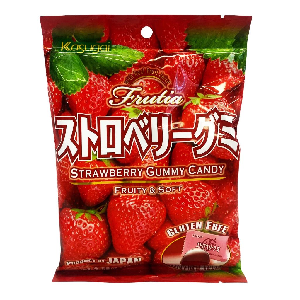 Kasugai Frutia Strawberry Gummy Candy 102g - A&E Foodstore