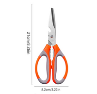 Stainless Steel Multifunction Kitchen Scissors Shears High Visibility Nut Cracker Bottle Opener