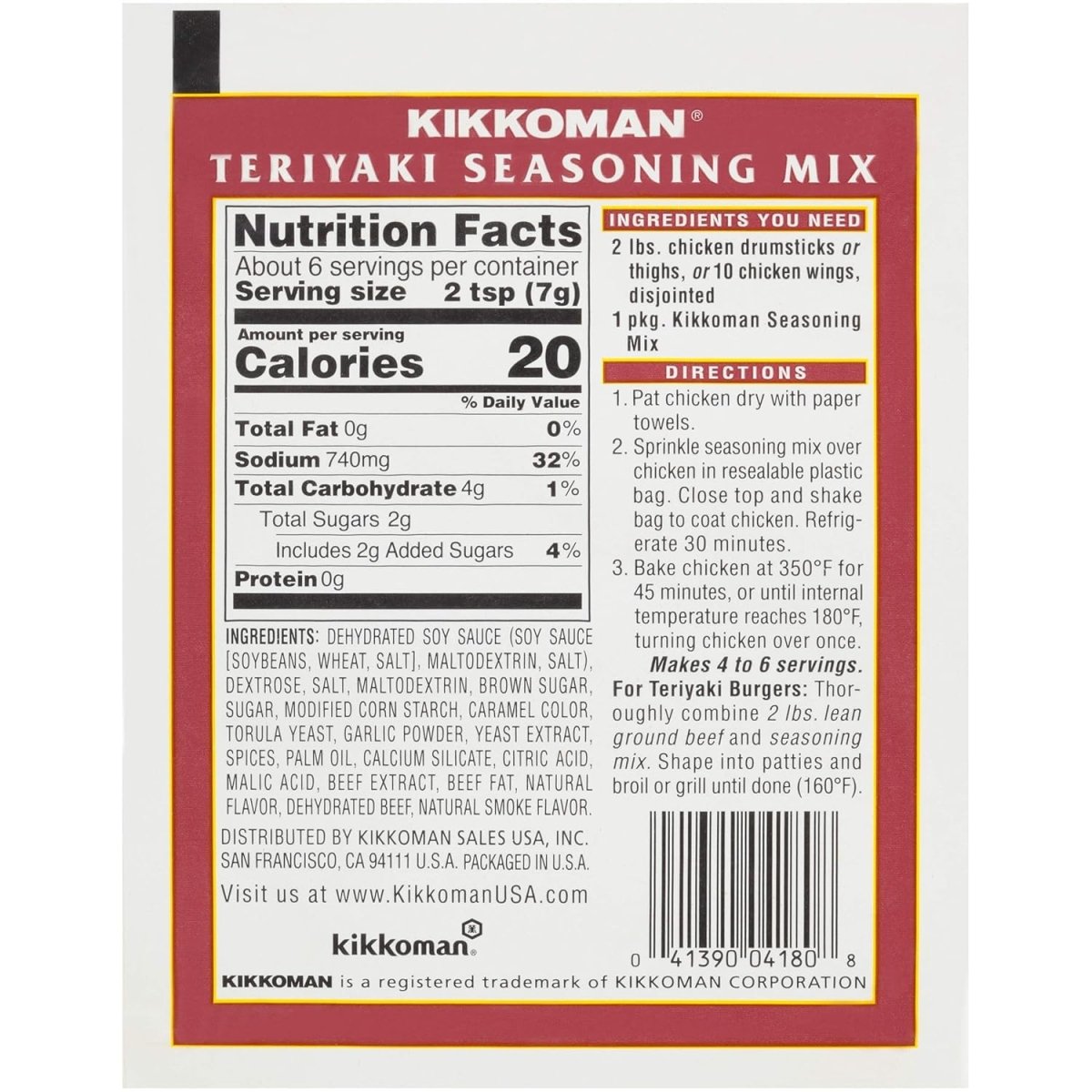 Kikkoman Teriyaki Seasoning Mix 42.5 g - A&E Foodstore