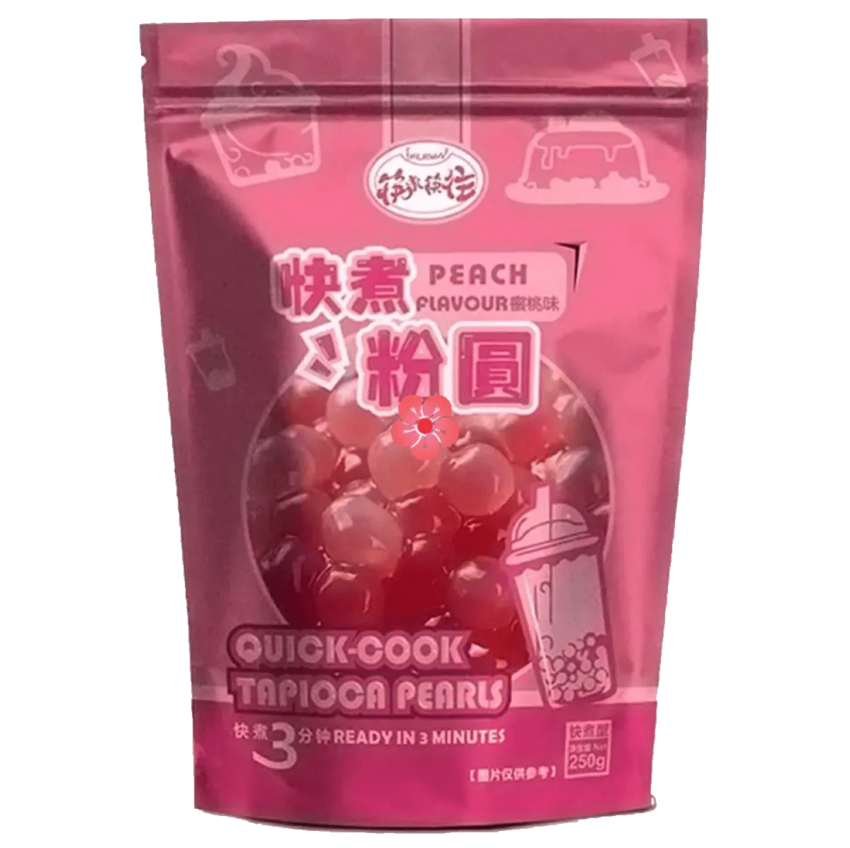 KLKW Quick Cook Tapioca Pearl (Peach Flavour) 250g - A&E Foodstore