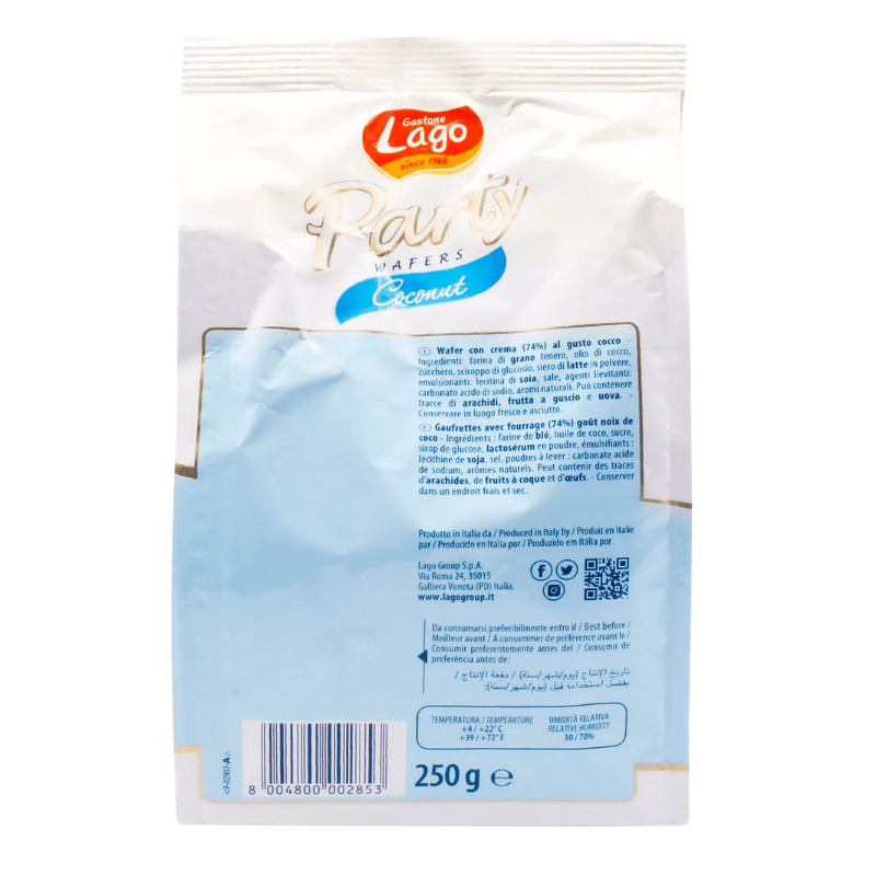 [LAGO] Coconut Party Wafers - 250g - A&E Foodstore