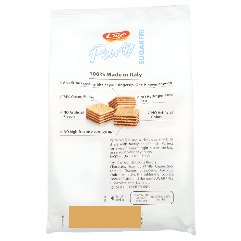 [LAGO] Sugar - Free Hazelnut Wafers - 7.5oz - A&E Foodstore