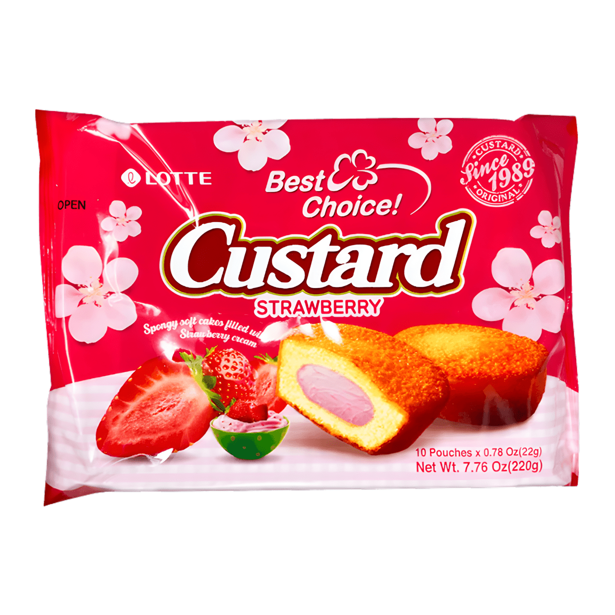 Lotte Custard Strawberry 7.76oz - A&E Foodstore