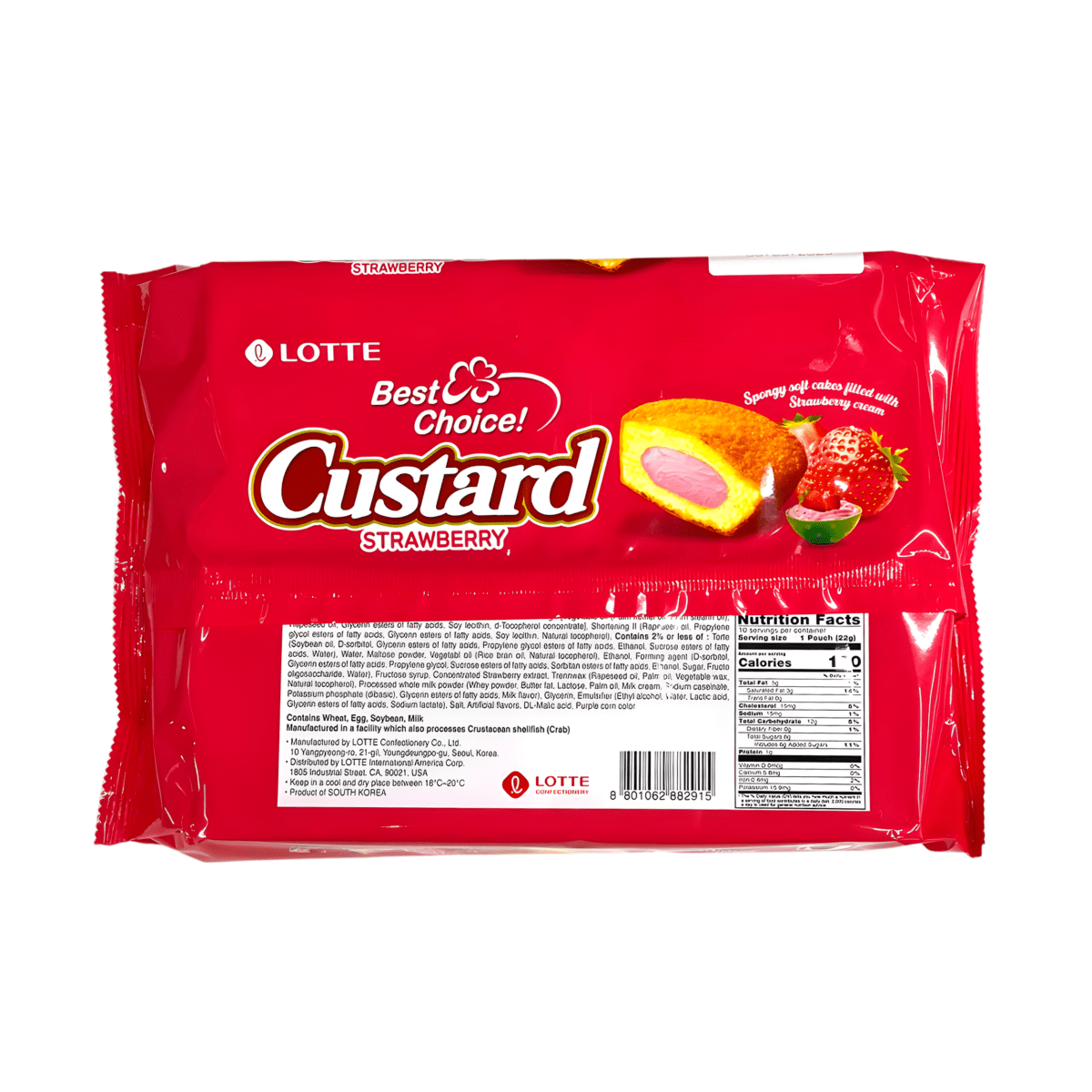 Lotte Custard Strawberry 7.76oz - A&E Foodstore
