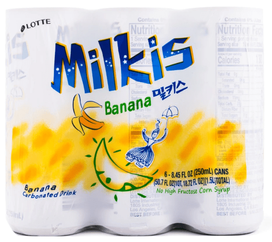 Lotte Milkis Banana Flavor 6pk 50.7 oz - A&E Foodstore