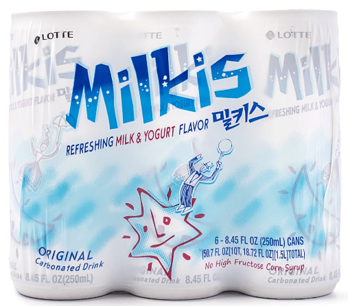 Lotte Milkis Soda Drink, Milk and Yogurt Flavor 250ml 6 can - A&E Foodstore
