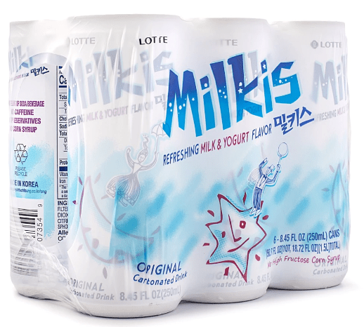 Lotte Milkis Soda Drink, Milk and Yogurt Flavor 250ml 6 can - A&E Foodstore