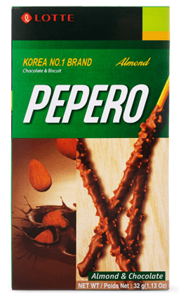 Lotte Pepero Almond Chocolate Sticks 32 g - A&E Foodstore