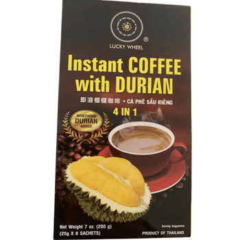 Lucky Wheel Instant Coffee With Durian 7oz - A&E Foodstore