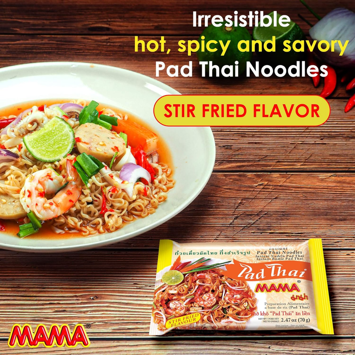 Mama Pad Thai Instant Noodle 2.47oz - A&E Foodstore