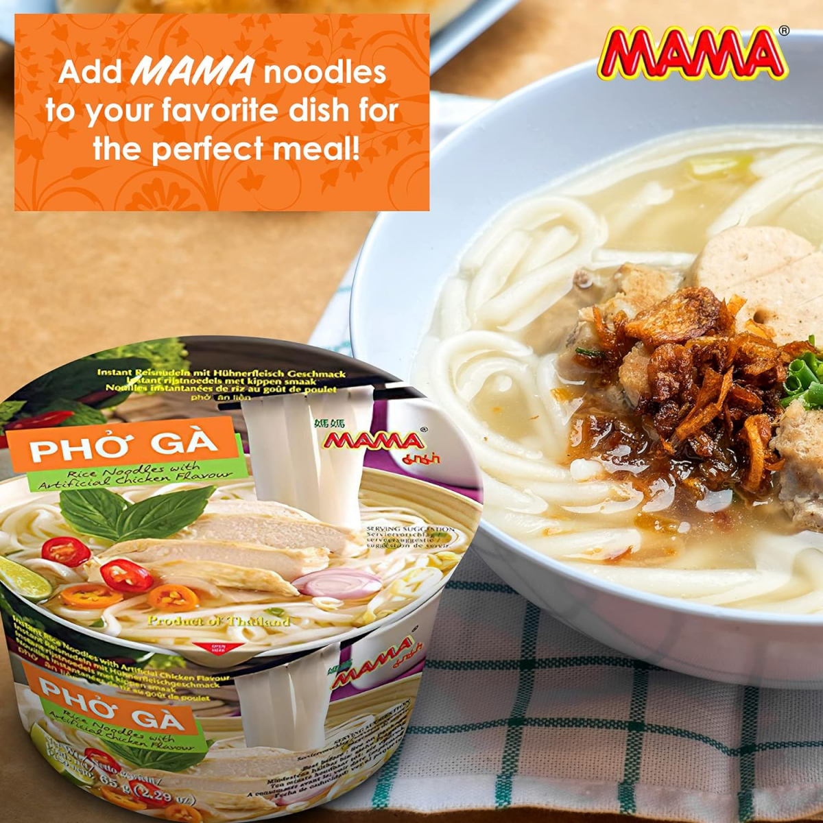 MAMA Pho Ga Instant Chicken Soup Bowl Noodle In Vietnamese Style - A&E Foodstore
