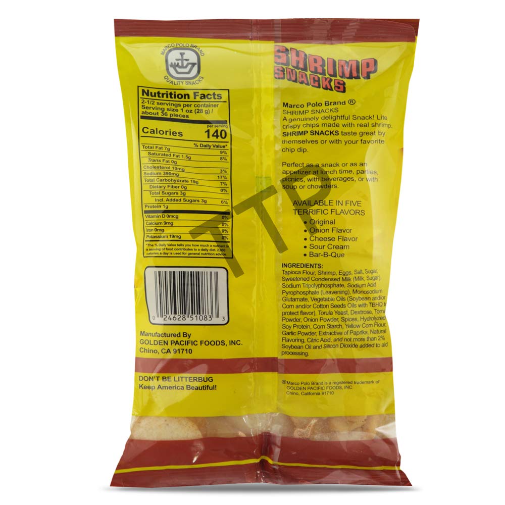 Marcopolo Brand Shrimp Snacks BBQ Flavor 2.5oz - A&E Foodstore