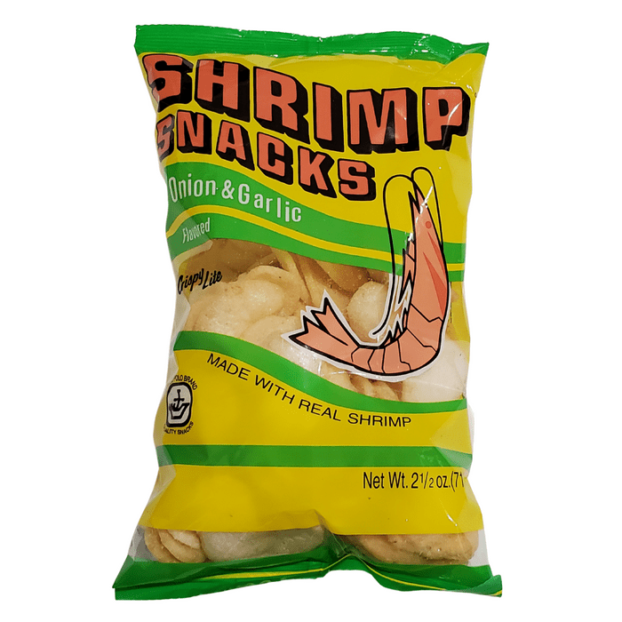 Marcopolo Brand Shrimp Snacks Onion & Garlic 2.5oz - A&E Foodstore