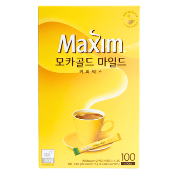 Maxim Mocha Gold Mild Korean Coffee Mix - Smooth Instant Coffee Sticks with Creamer and Sugar, 42.33oz