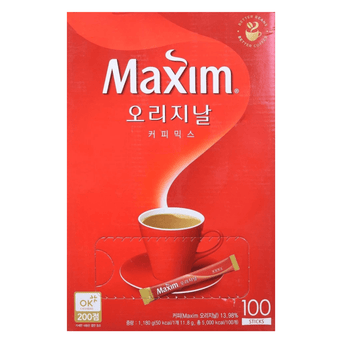 Maxim Original Korean Coffee Mix - Instant Coffee Sticks with Creamer and Sugar, Smooth Balanced Korean Coffee, 41.6oz