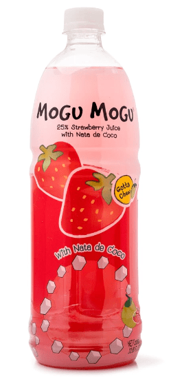 Mogu Mogu Strawberry Juice with Nata de Coco 33.8 oz - A&E Foodstore