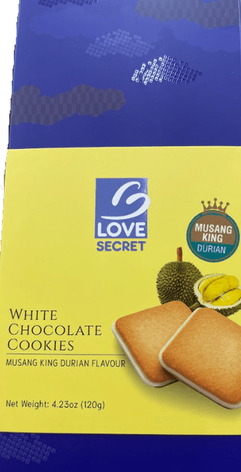 Musang King Durian : Love Secret White Chocolate Cookies 120g - A&E Foodstore