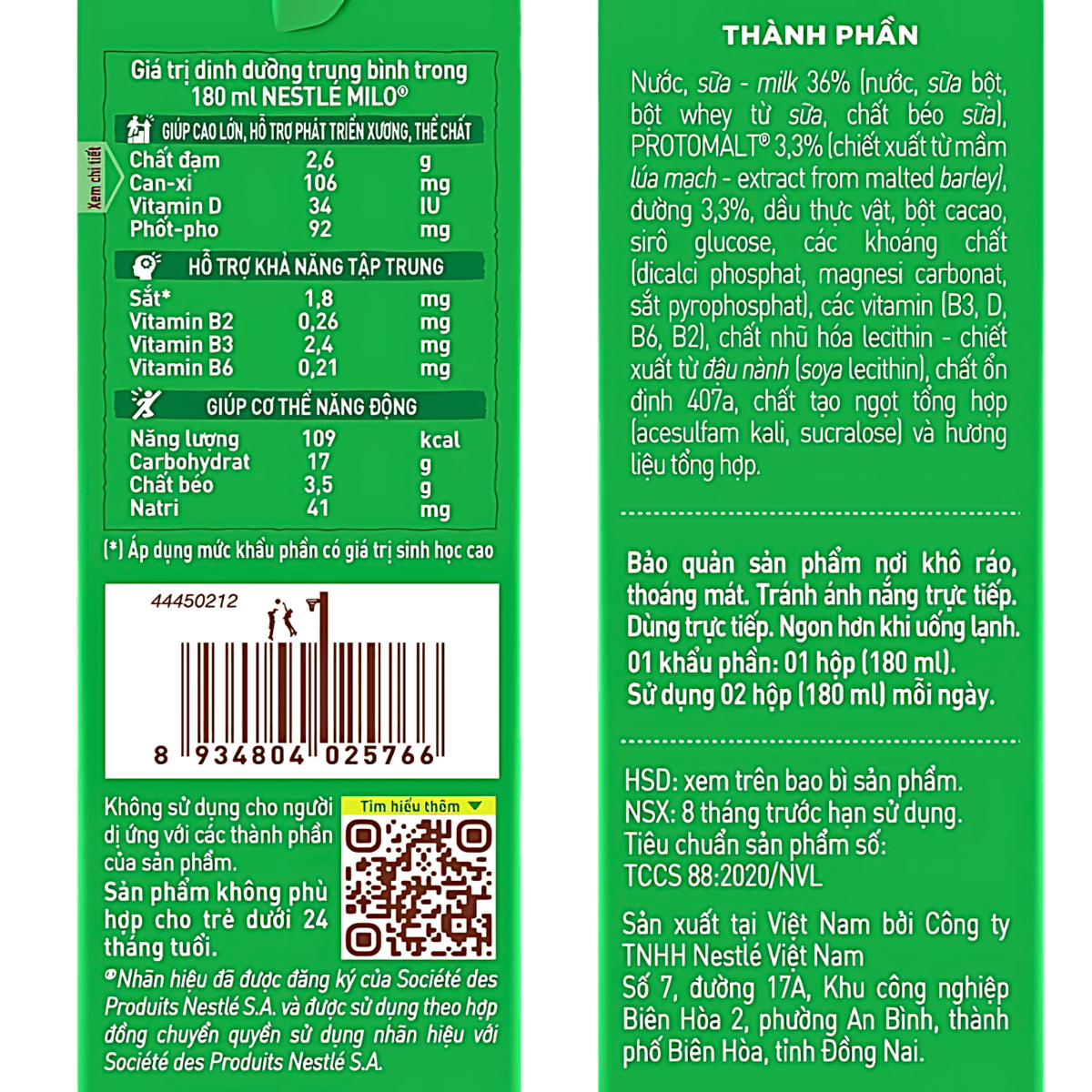 [NESTLÉ] Milo Malt Milk Drink - 180ml(4Pack) - A&E Foodstore