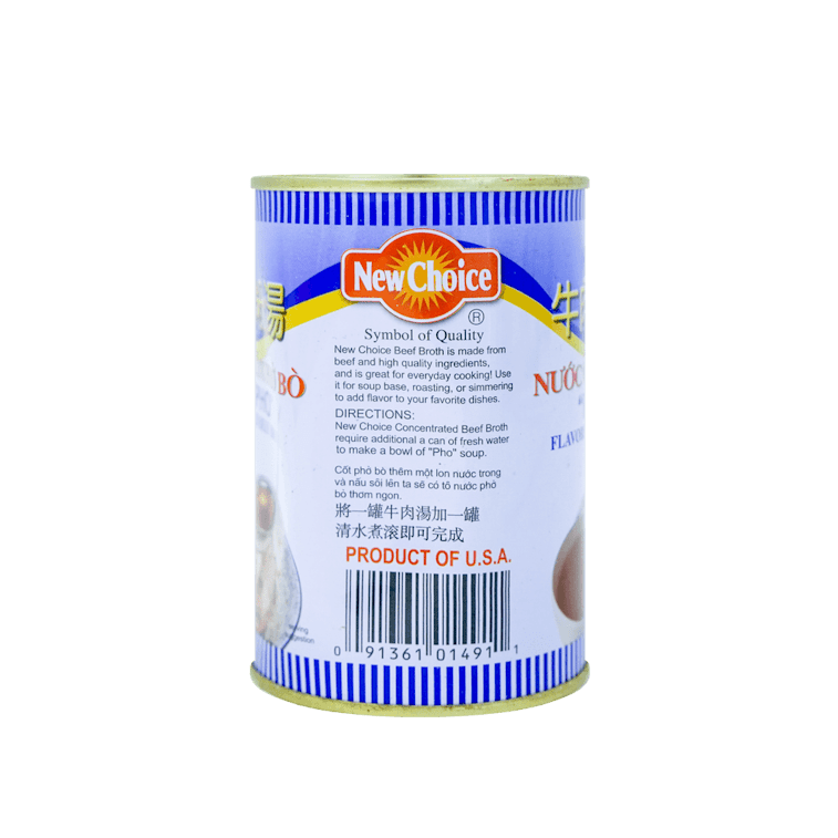 NEW CHOICE Original Beef Broth Soup Pho Flavor 396g - A&E Foodstore