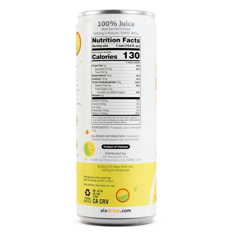 [Alo] Pineapple Juice - 10.8oz