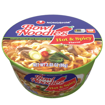 Nongshim Bowl Noodle Soup, Hot & Spicy Beef Flavor - A&E Foodstore