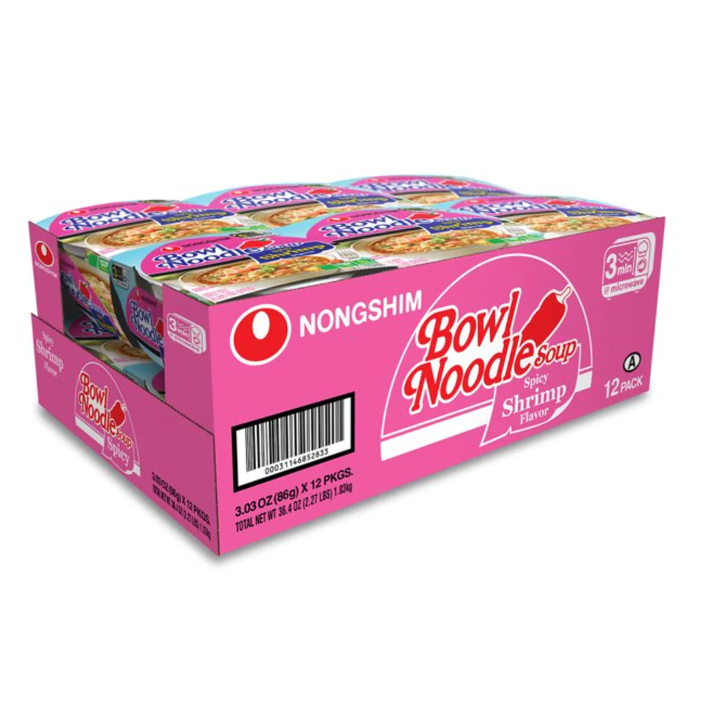 Nongshim Bowl Noodle Soup, Spicy Shrimp - A&E Foodstore