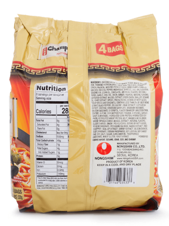 Nongshim Champong Noodle Soup Spicy Seafood Flavor - A&E Foodstore