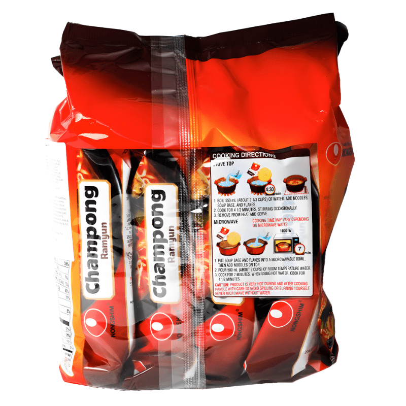 [NONGSHIM] Champong Ramyun - 4 x 124 g - A&E Foodstore