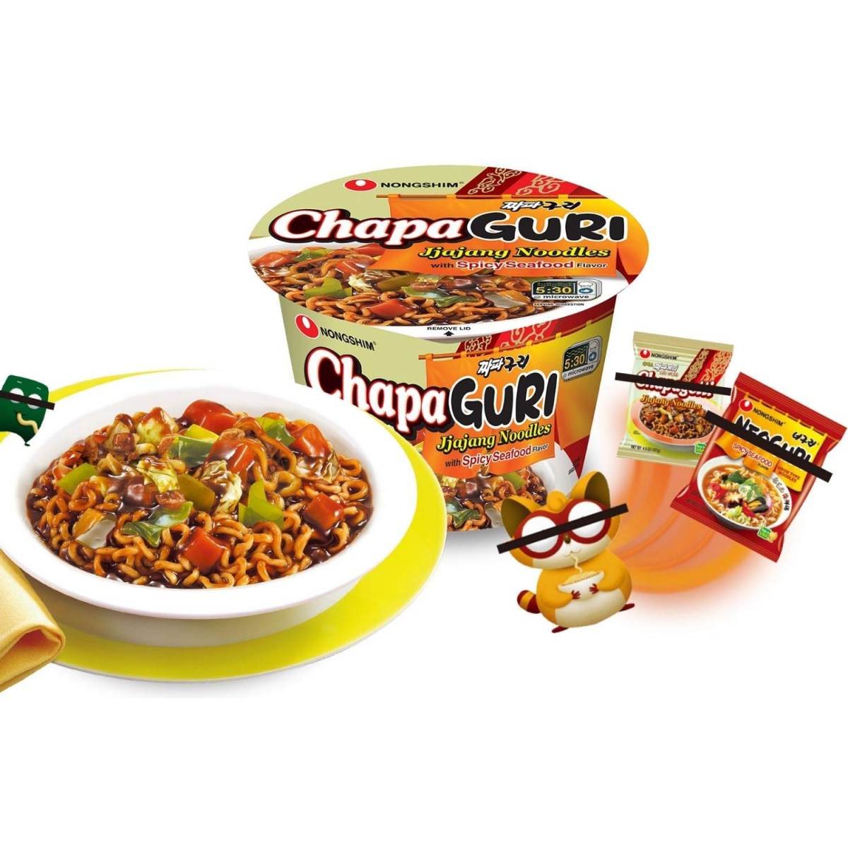 Nongshim Chapaguri Jjajang Noodles, Spicy Seafood Flavor - A&E Foodstore