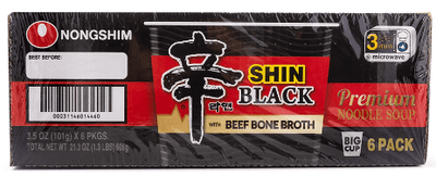 Nongshim Shin Black Premium Noodle Soup, Cup - A&E Foodstore