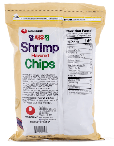 Nongshim Shrimp Flavored Chips Big Size 200 g - A&E Foodstore