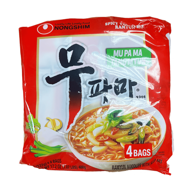 [NONGSHIM] Spicy Vegetable Ramyun 4 Packs - 17.2oz - A&E Foodstore