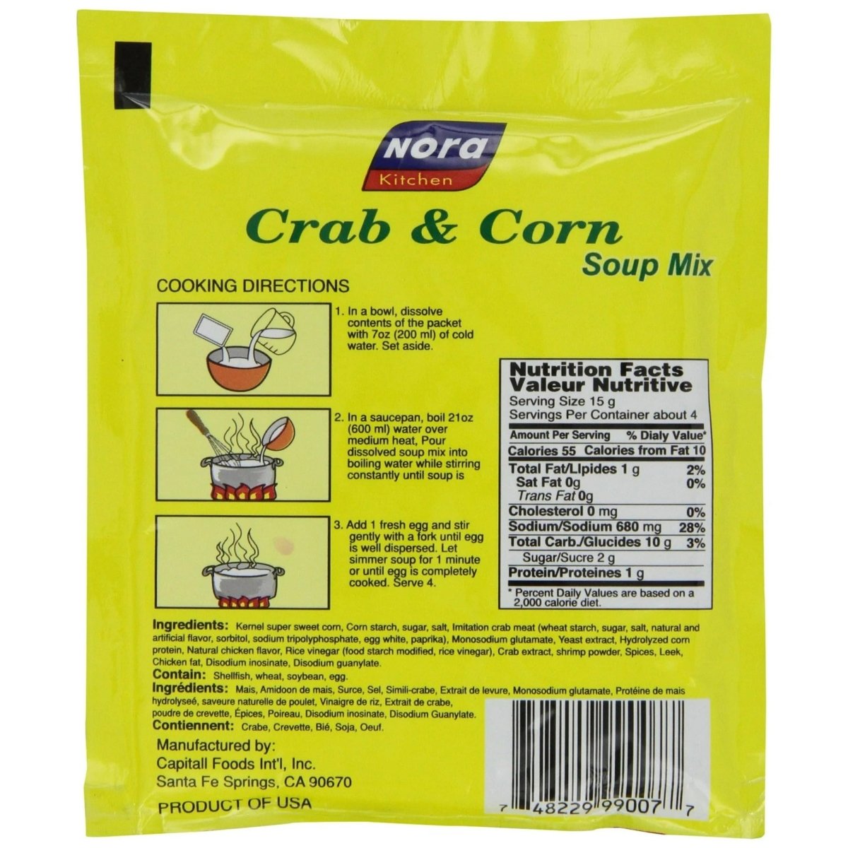 Nora Kitchen Crab And Corn Soup Mix 2.12oz - A&E Foodstore