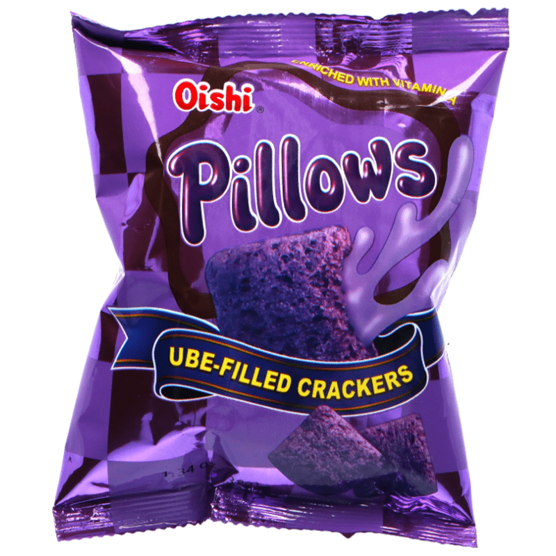 Oishi Pillows Ube Filled Crackers 38g - A&E Foodstore