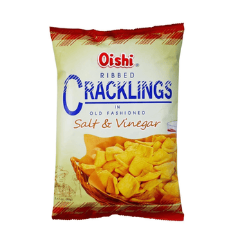 Oishi Ribbed Cracklings Salt & Vinegar 90g - A&E Foodstore