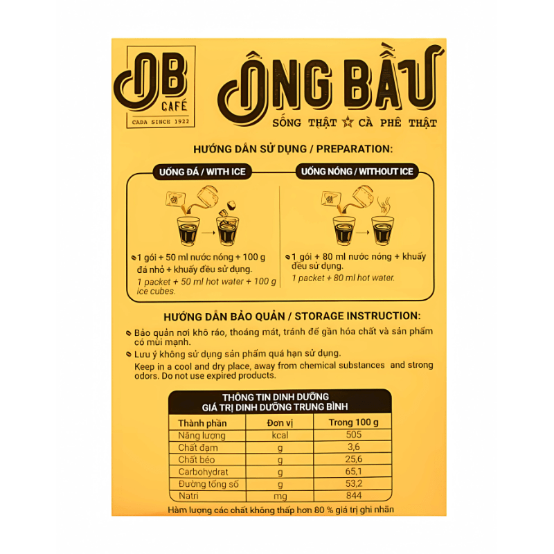 [ONG BAU] Instant Salt Coffee - 220g - A&E Foodstore