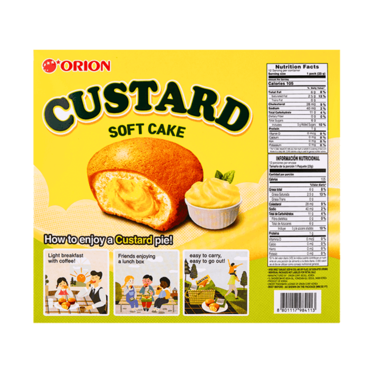 Orion Custard Soft Cake 9.73oz - A&E Foodstore