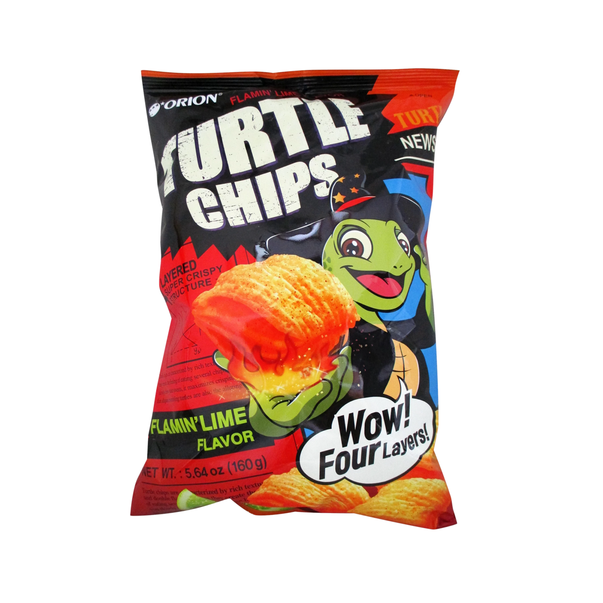 Orion Flamin' Lime Corn Turtle Chips 160g - A&E Foodstore