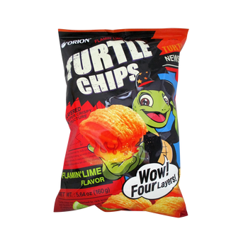 Orion Flamin' Lime Corn Turtle Chips 160g - A&E Foodstore