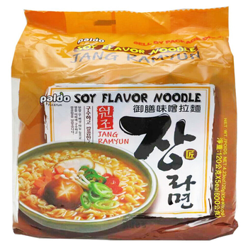 Paldo Fun & Yum Jang Ramen Mild Instant Noodles with Soup, Soy Flavored Broth, Savory Flavor Best Oriental Style Korean Ramyun, K - Food, 팔도 장라면 - A&E Foodstore