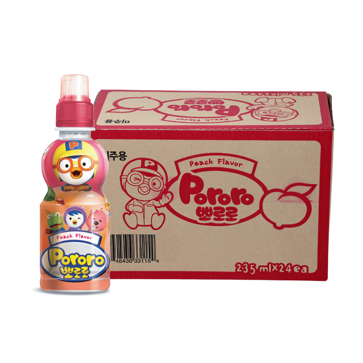 Paldo Fun & Yum Pororo Kids Peach Flavor Drink 7.95 oz - A&E Foodstore