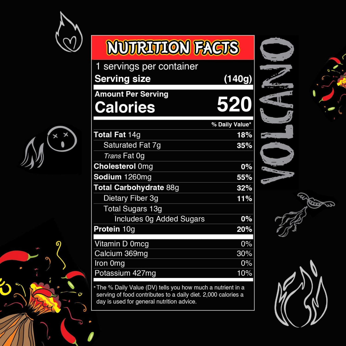 PALDO FUN & YUM Volcano Hot & Spicy Chicken Flavored Instant Ramen - A&E Foodstore