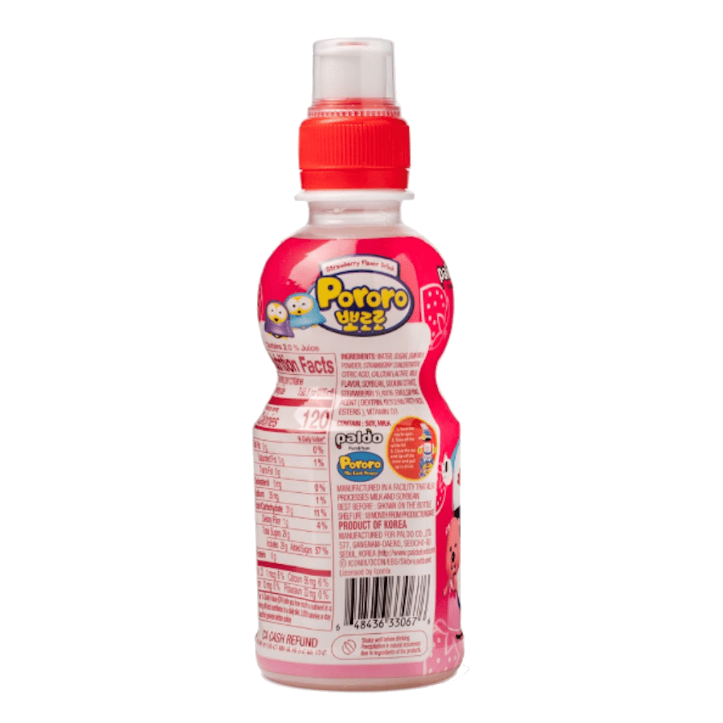 Paldo Pororo Fruit Juice, Strawberry Flavor 7.95 oz - A&E Foodstore