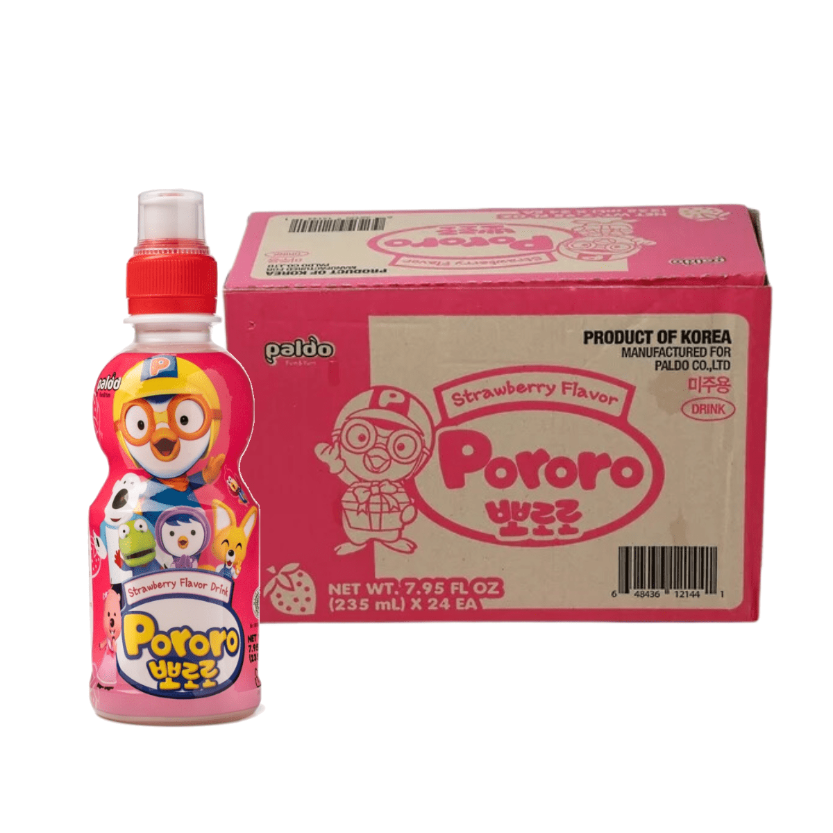 Paldo Pororo Fruit Juice, Strawberry Flavor 7.95 oz - A&E Foodstore