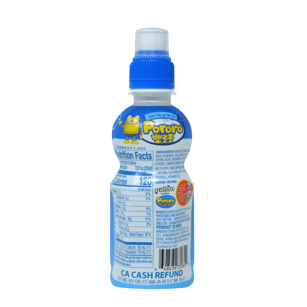 Paldo Pororo Milk Flavor Drink 7.95 oz - A&E Foodstore