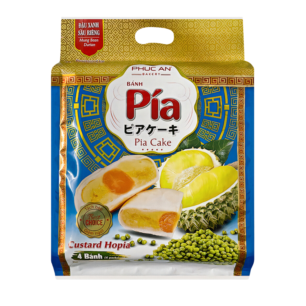 [PHUC AN] Pia Cake 1 SaltedEgg (MungBean, Durian) - 17.6 oz - A&E Foodstore