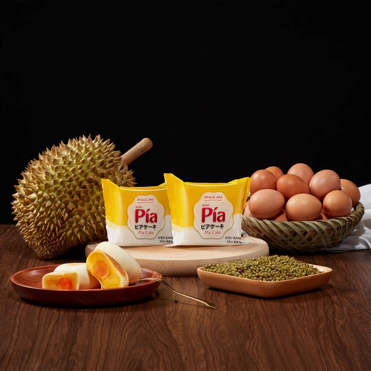 [PHUC AN] Pia Cake Mix (Mung - Durian - Salted Egg) - 14oz - A&E Foodstore